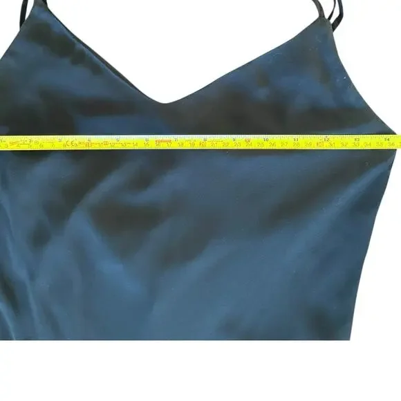 VTG Ruffle Asymmetrical Handkerchief Black Midi Dress Silky Fairy Whimsigoth Y2K - Picture 11 of 14